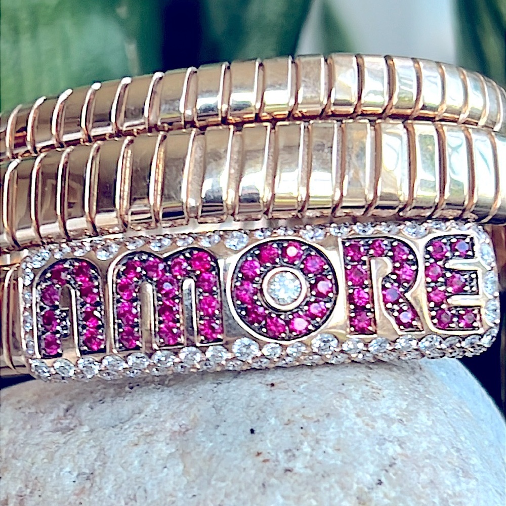 18k gold diamond and ruby  'Amore' Bracelet
